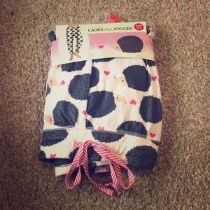 Women’s sleep jogger, sz small, hedgehogs